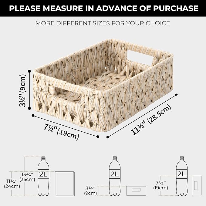 GRANNY SAYS Wicker Baskets for Organizing, Shallow Storage Bins, Wicker Storage - Image 4