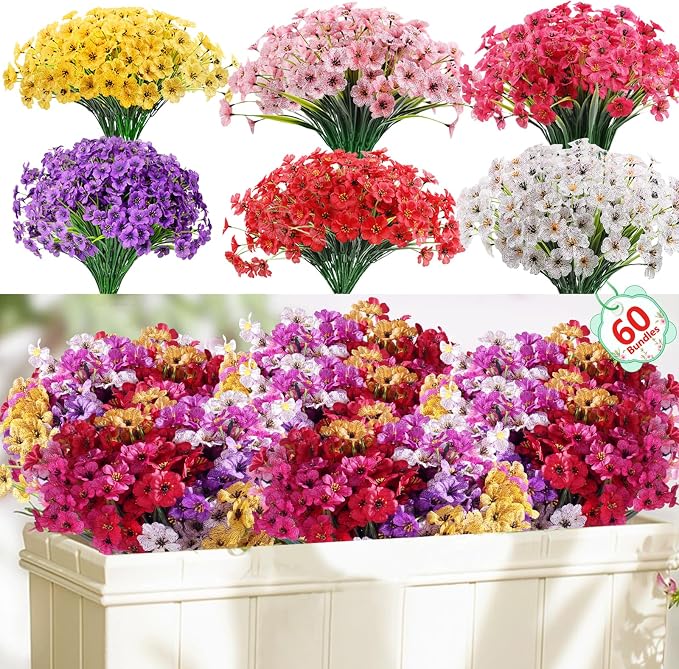Powbrace 60 Pack Artificial Flowers by Powbrace