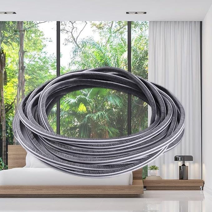 5m Brush Weather Striping Card-Slot Seal Strip Pile Weatherstrip Door Sweep by Zjclx