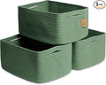 NaturalCozy Storage Baskets 16.8”x13”x7.6” Cotton Rope Woven Baskets by NaturalCozy
