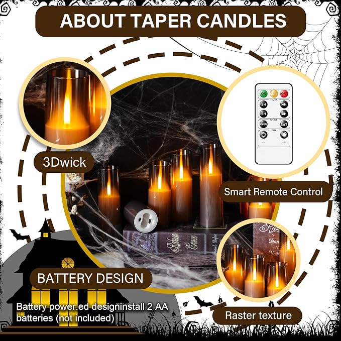 kakoya Flameless LED Candles Upgraded Realistic Flickering Flame, LED Pillar - Image 4