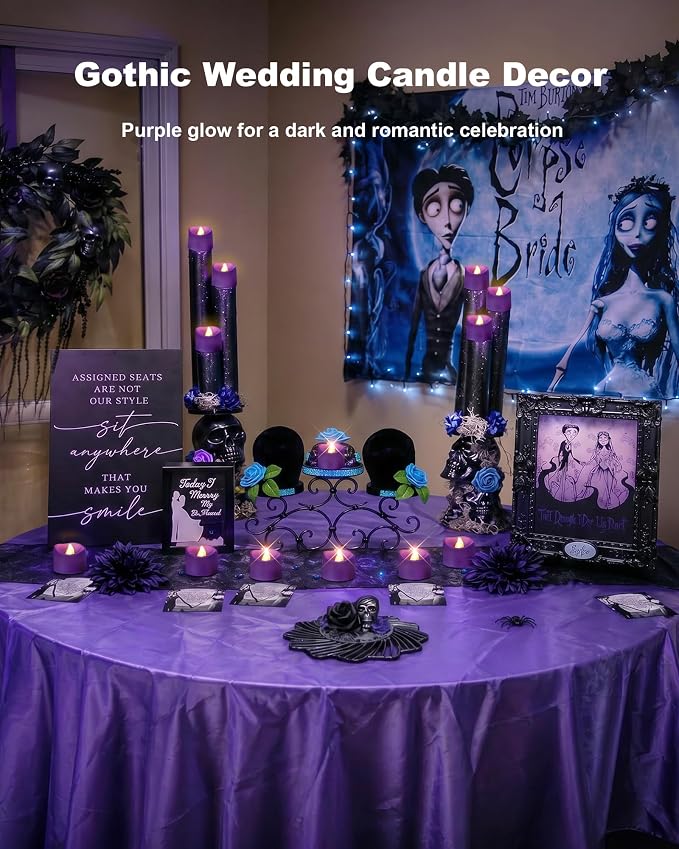 Homemory 50-Pack Purple Flameless Battery Tea Light Candles, 200+ Hours | - Image 6