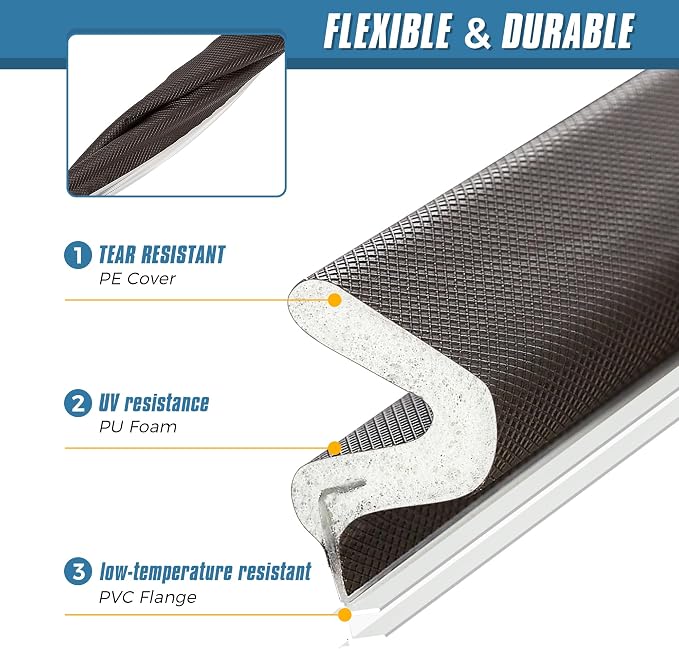 Door Weather Stripping, 50 FT V-Shaped Kerf Seal - Image 6