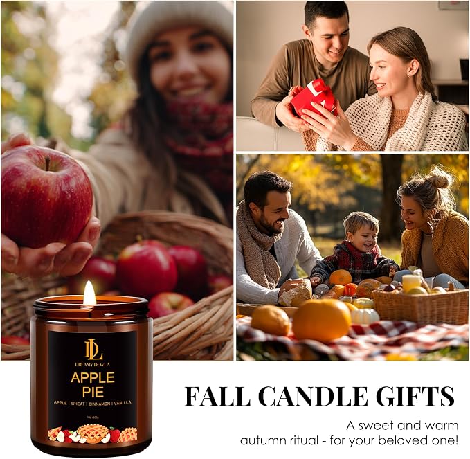 DL DREAMY DEWLA Fall Candle, Apple Pie Scented - Image 3