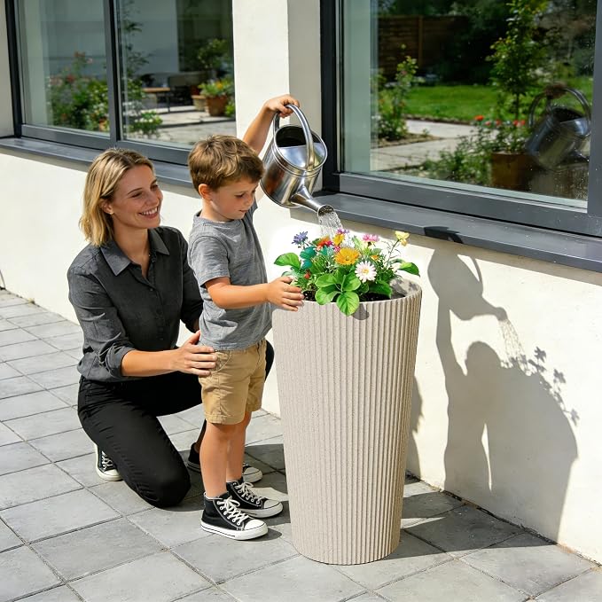 24" Tall Planters for Outdoor Plants Set of 2 - Image 7