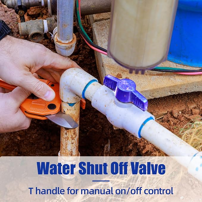10Pack PVC Ball Valves 3/4'' NPT Threaded Full Port, T-handle SCH40 Water Pipe - Image 3