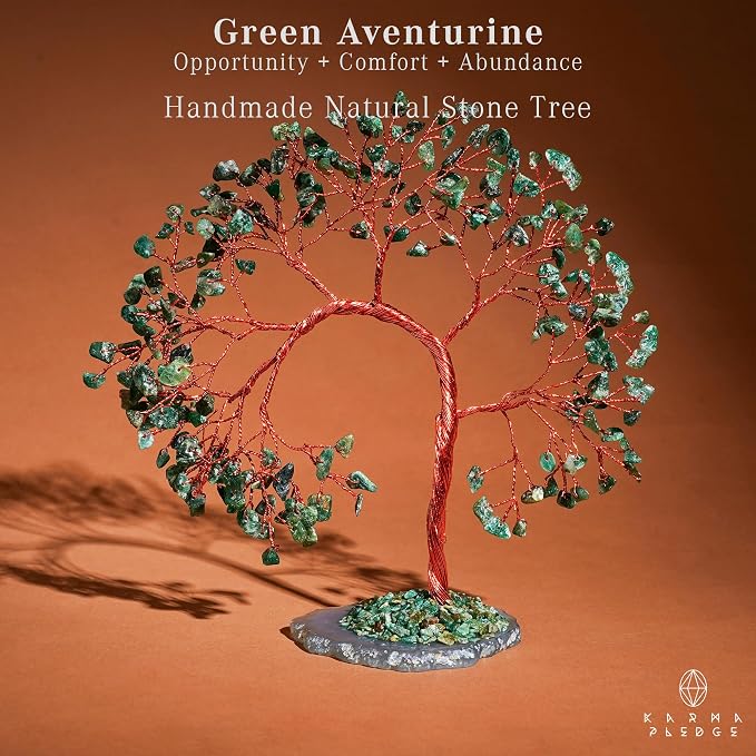 Green Aventurine Crystal Tree of Life, 7 Chakra Healing Crystals Trees - Image 2
