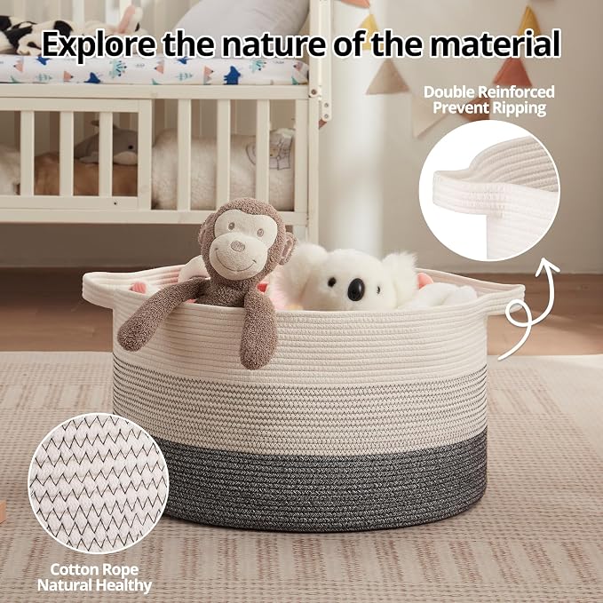 OIAHOMY 90L Extra Large Blanket Basket - Image 5