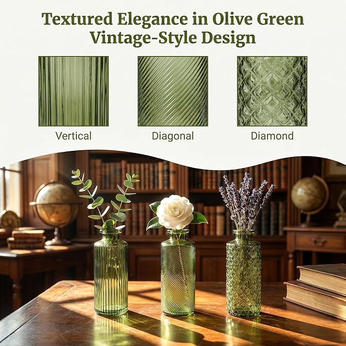 Glass Bud Vases 30 Pack, Small Green Flower Vases - Image 3