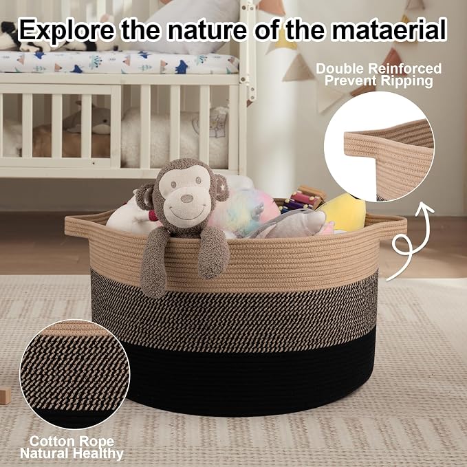 OIAHOMY 90L Extra Large Blanket Basket - Image 5