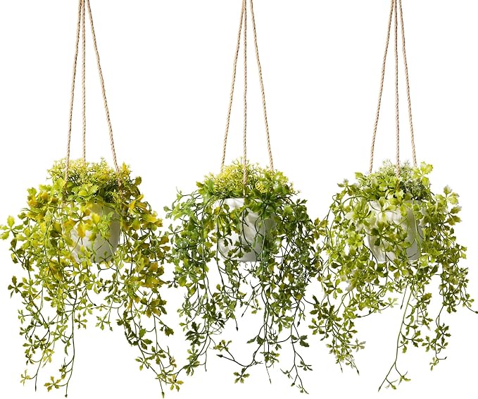 3 Packs 13" Fake Hanging Plants by Decorateyouridealhomewithease
