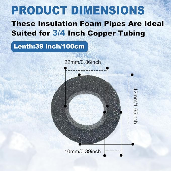 Foam Pipe Insulation Covers, 3/4" Water Pipe Freeze Protection | 12PCS Foam - Image 4