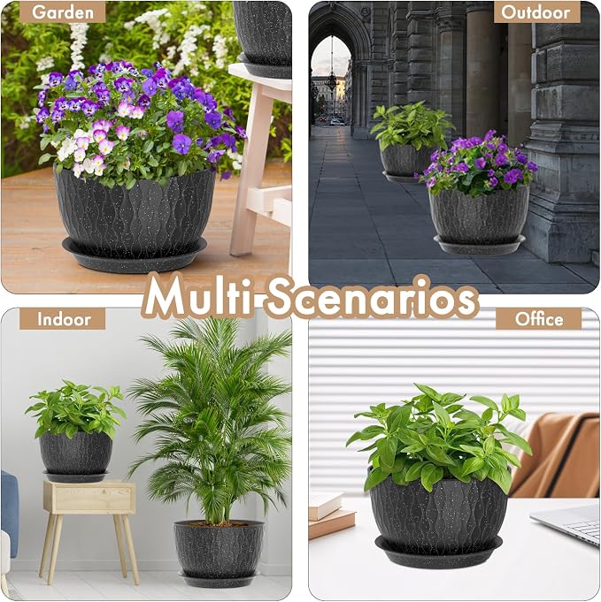 WSMKSZ 12 Inch Wide Water Ripples Flower Pots - Image 6