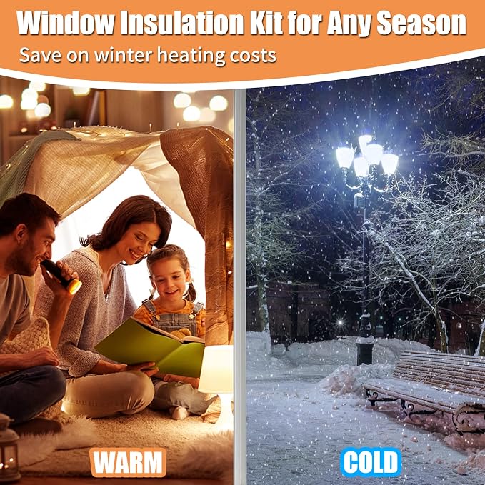 62×433in Window Insulation Kit for Winter- Indoor 10-Window Plastic for - Image 3