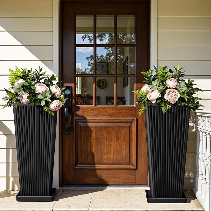24" Tapered Tall Planters for Outdoor Plants - Image 5
