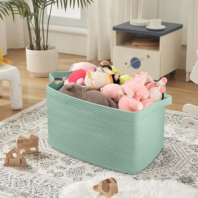 OIASKET 95L Extra Large Blanket Basket, Rectangle Nursery Blanket Storage - Image 4