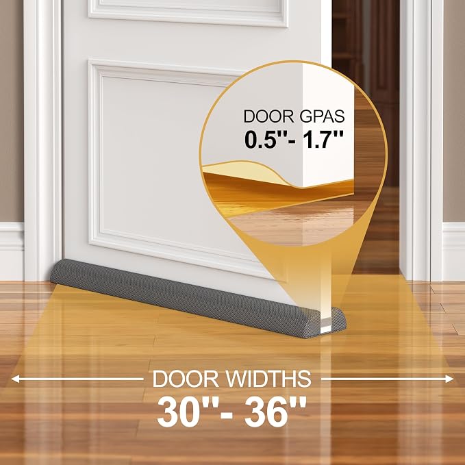 HADOR 36 Inch Door Draft Stopper, Fits 30-36" Doors, 0.5-1.7" Gaps, Blocks - Image 5