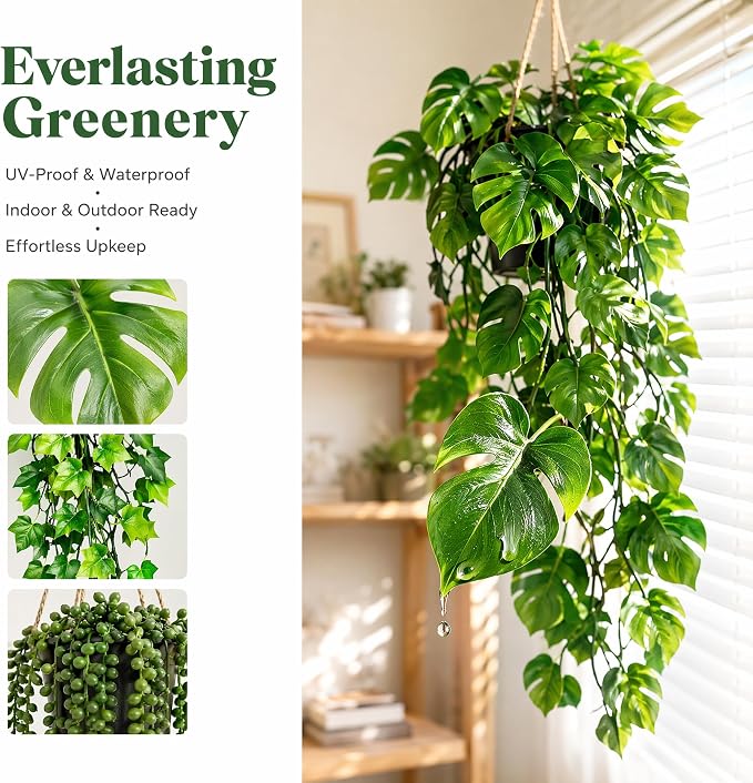 KIRIFLY Fake Plants Artificial Indoor Faux Hanging Plants Greenery Eucalyptus - Image 5