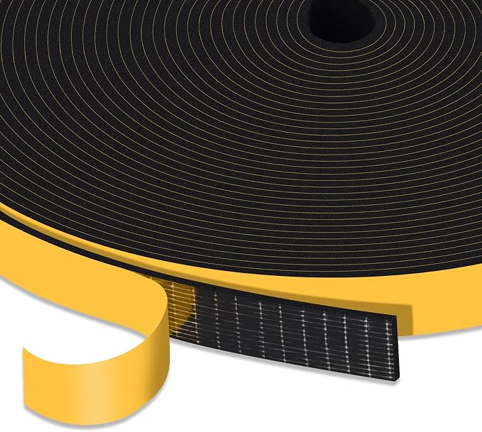 Thin Weather Stripping Foam Tape, 1/2x1/16In Doors & Windows | Reduces noise & by Trisiki