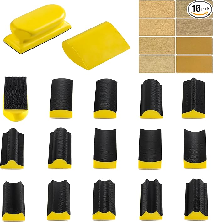 16-PCS Hand Sanding Block Set by SSATC