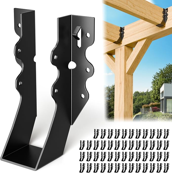 50 Pcs Black 2x6 Joist Hanger, LU26 18 Gauge Double Shear Face Mount Joist by Chenteel