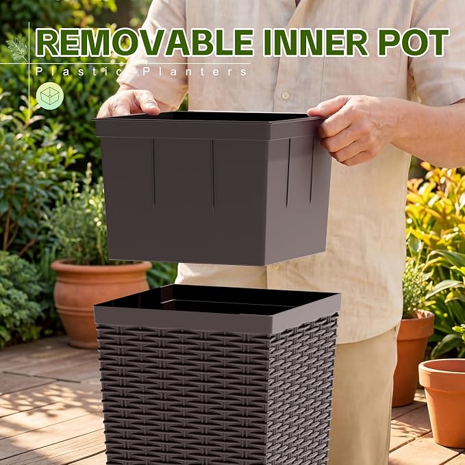 Devoko Resin 30'' Tall Planters - Image 4