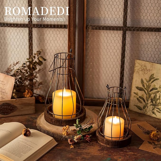 Romadedi Lantern Rustic Farmhouse Decor, fit Living Room Kitchen Dining Coffee - Image 7