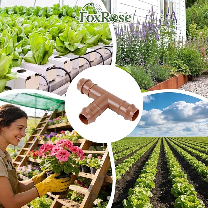 1/2" Drip Irrigation Barbed Tee Fitting, 25 Pack Drip Irrigation 3 Way Tee - Image 8