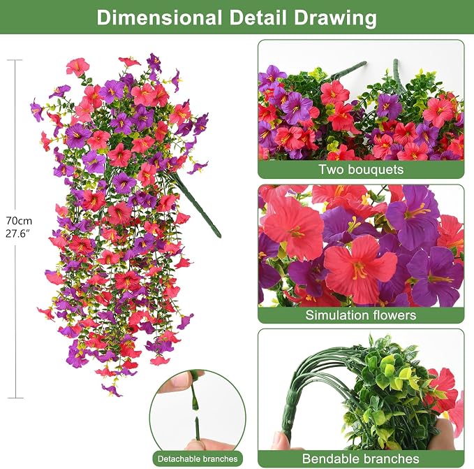 INQCMY Artificial Fake Flowers Plants - Image 2