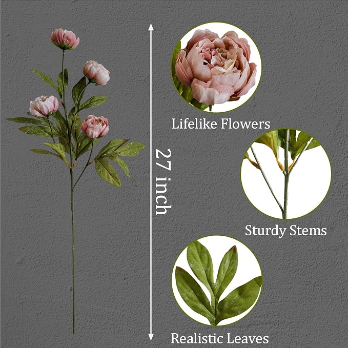 6Pcs Viral Peony Artificial Flowers - Image 4