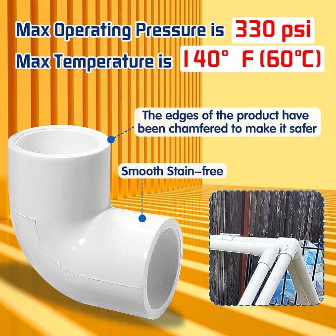 10PCS 1Inch PVC 90 Degree Elbow, 2 Way Right Angle Adapter Fittings, Pipe - Image 4