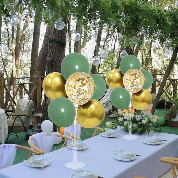 ZJDHPTY 4Set Green and Gold Balloon Stand Table Centerpieces Party Decor | - Image 2