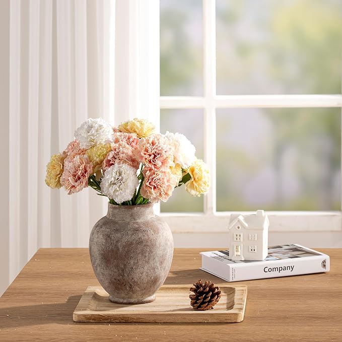 Ceramic Flower Vases Home Decor, Rustic Farmhouse Decorative Vase Pottery - Image 6