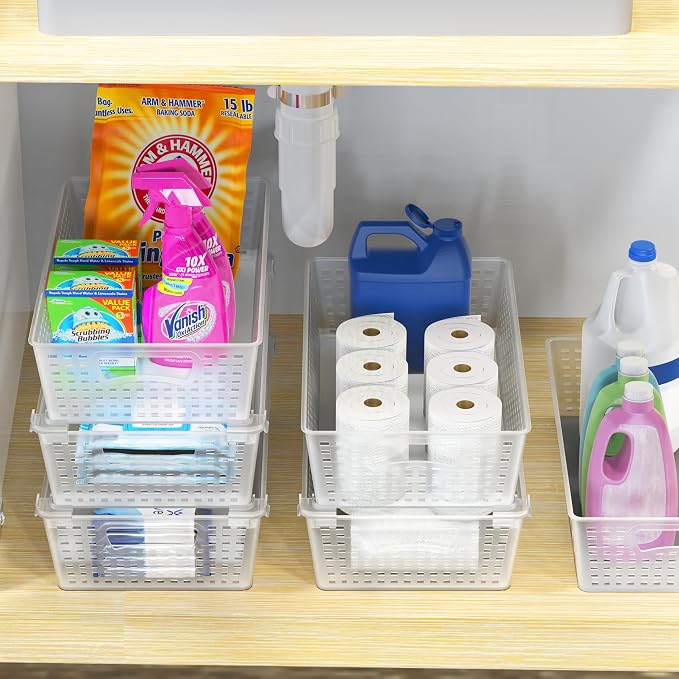 Simple Houseware Stackable Plastic Woven Basket Organizer, 36 Pack - Image 6