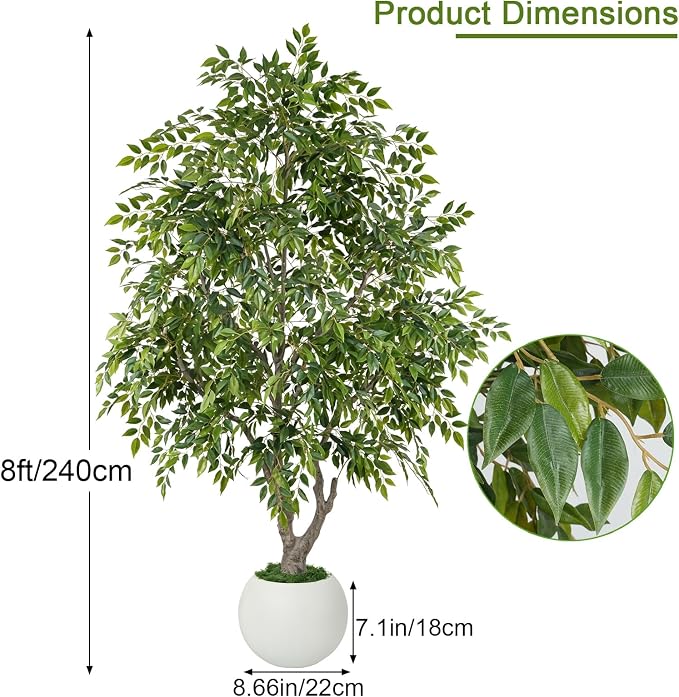 GTIDEA 8ft Artificial Ficus Tree - Image 2