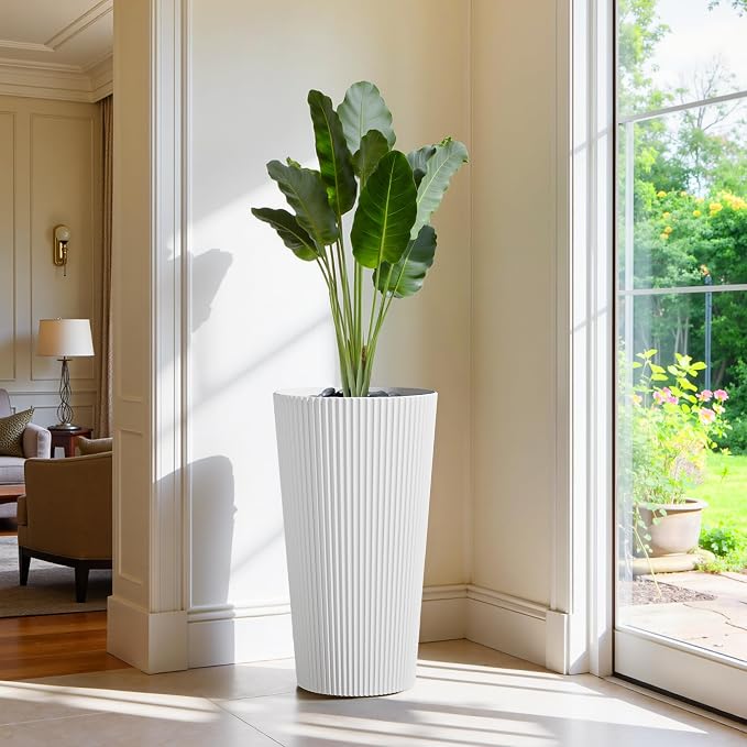 24" Tall Planters for Outdoor Plants Set of 2 - Image 8