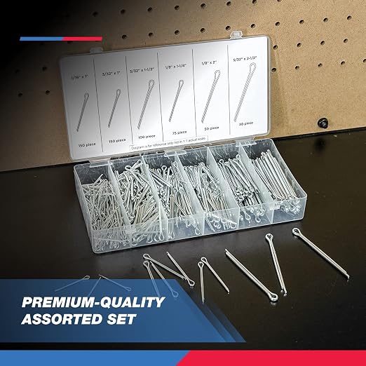 NEIKO 50454A Cotter Pin Assortment | 555 Piece | Zinc Plated Premium Quality | - Image 5