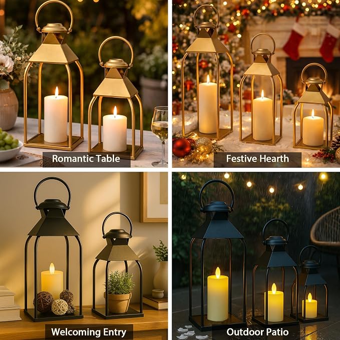 Decorative Metal Lanterns Indoor Outdoor, Candle Holder - Image 4