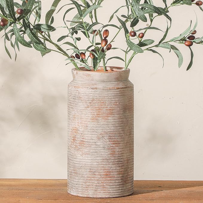 Dobbyby Ceramic Flower Vase 12 inch Farmhouse Rustic Vase by Dobbyby