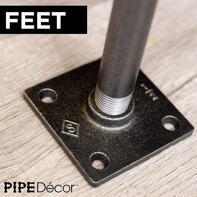 1/2" Square Flange Fitting, PIPE DECOR Black Malleable Iron Fittings Fit - Image 9