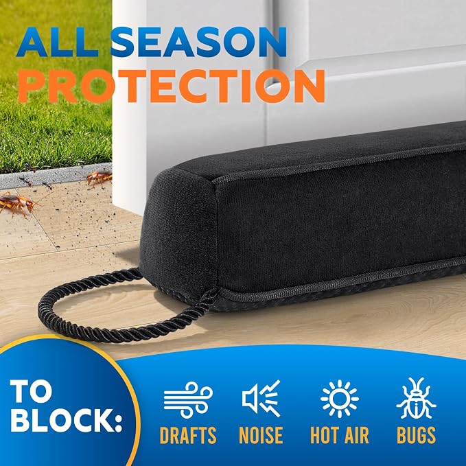 Comfyanno 38” Weighted Under Door Draft Stopper, 2.2lb Door Wind Blocker | Fits - Image 2