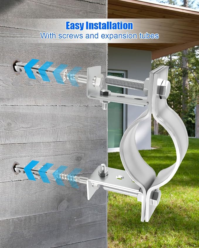 10" Adjustable Pipe Bracket, Split Ring Stove Hanger Chimney Pipe Holder | B - Image 6