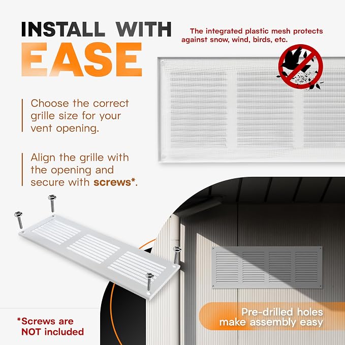 16 x 6 Inch White Galvanized Steel Return Air Register Vent Cover, AC Vent Cover - Image 4