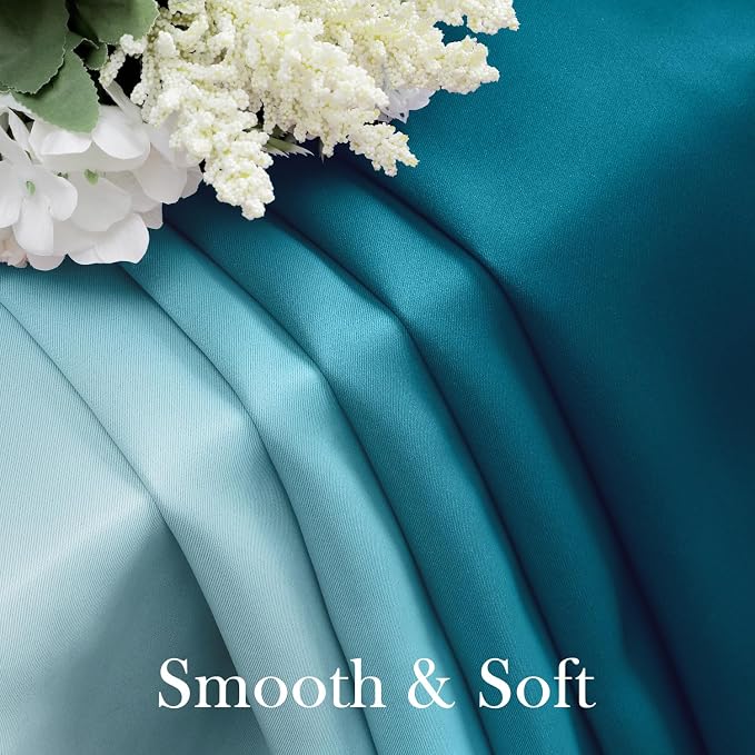 HOMEIDEAS Turquoise Ombre 100% Blackout 52W x 63L 2 Panels | Gradient, Room - Image 2