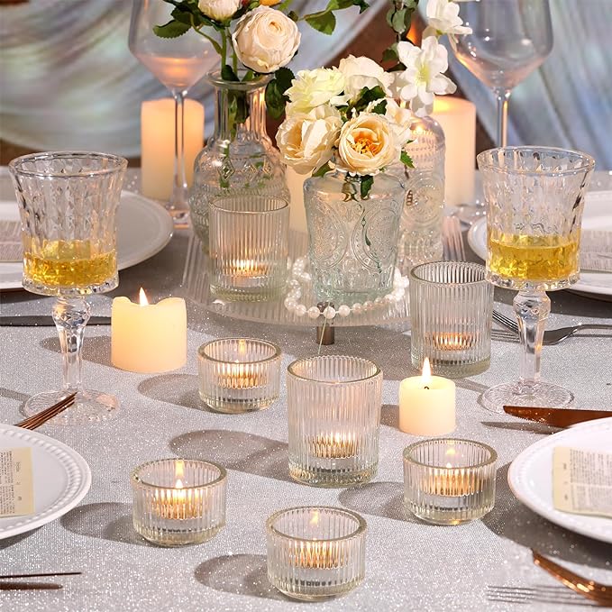 NITIME 10pcs Assorted Clear Votive Candle Holders - Image 4