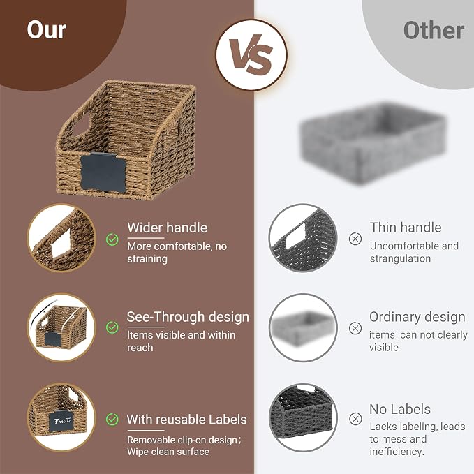 Wicker Baskets for Organizing, Pantry Baskets - Image 4