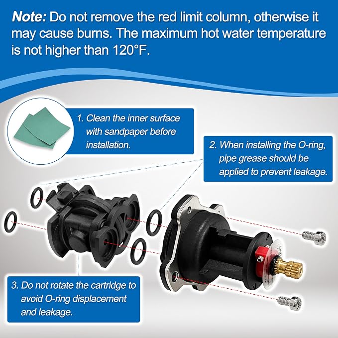 GP876851 Mixer Cap and Pressure-Balancing Unit Kit Replacement - Image 3