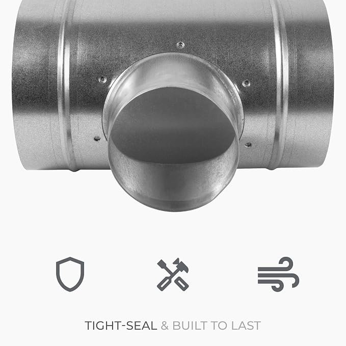90° Degree Ø4 x 4 x 4 Inch T Shape Duct Splitter - Image 4