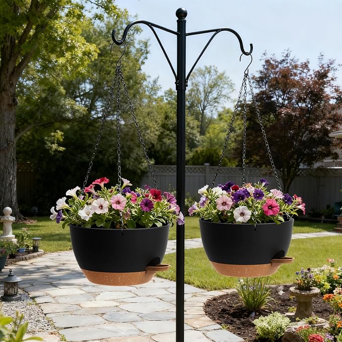 UOUZ 13 Inch 2 Pack Large Self Watering Hanging Planters - Image 4