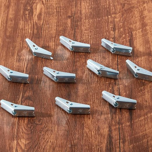 Yaocom 200 Pack 1/4-20 Spring Toggle Wing Nuts Only, Zinc Plated Stainless - Image 6